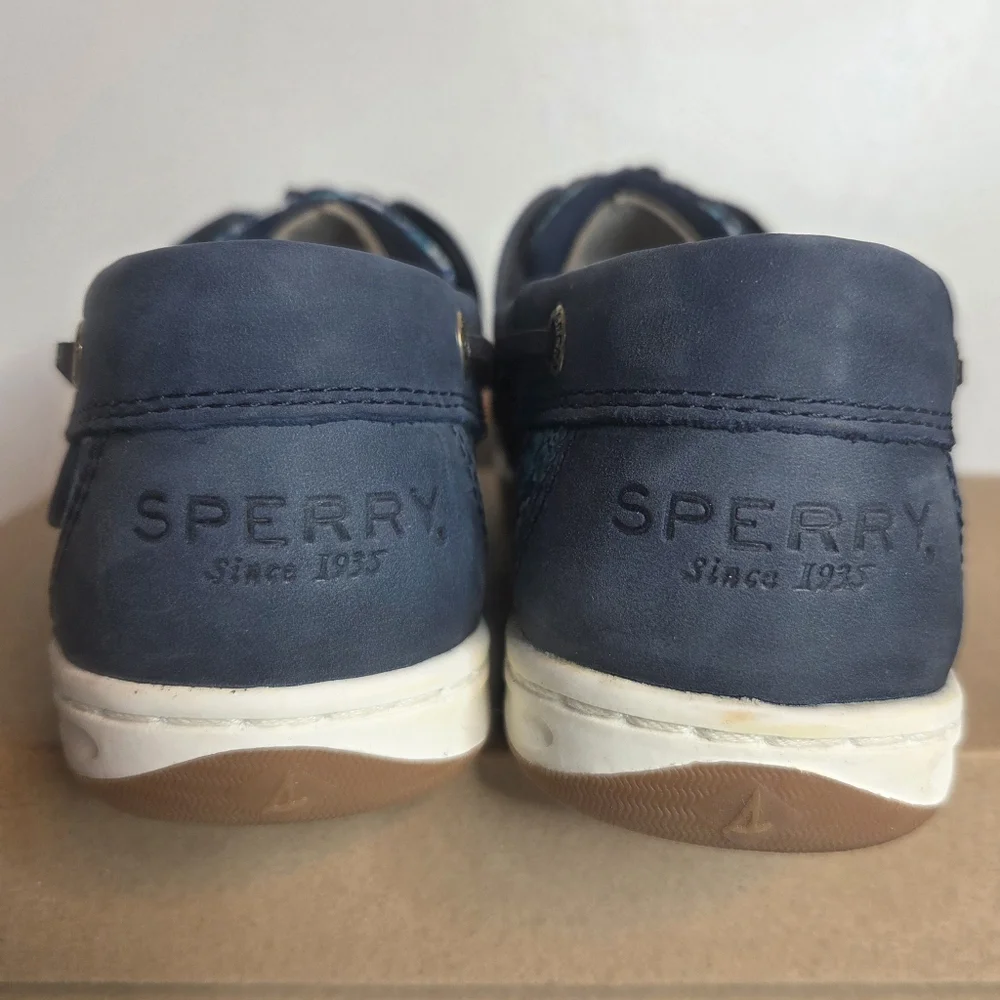 NIB Sperry Koi Fish Floral Navy Boat Shoes, Sz 8 - Picture 2 of 8